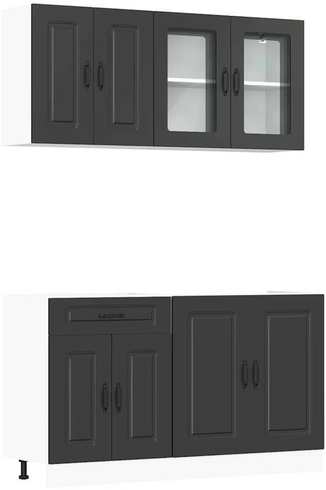 Virtuvinių spintelių komplektas, 4 dalių, Kalmar, juoda