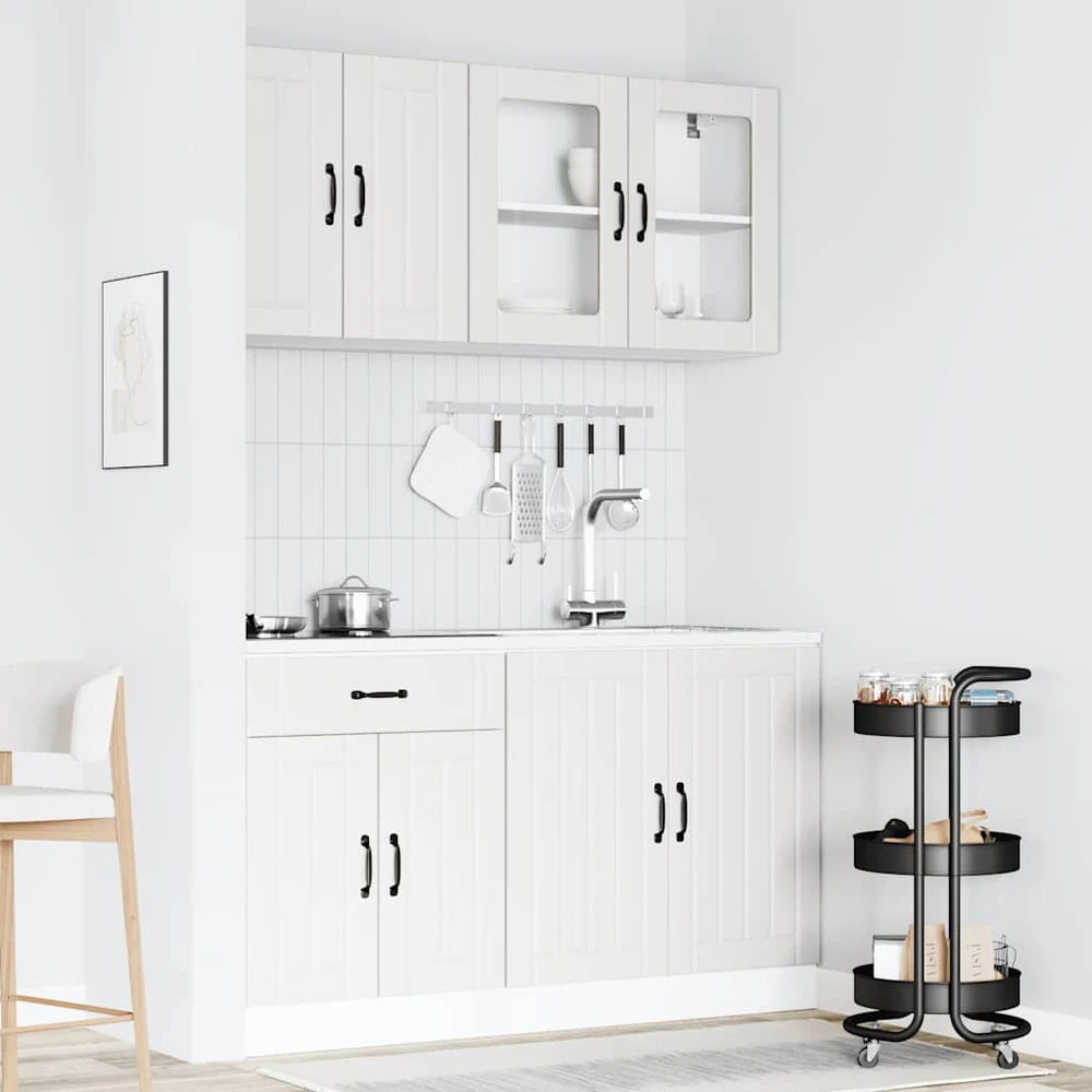 Virtuvinių spintelių komplektas, 4 dalių, Lucca, balta