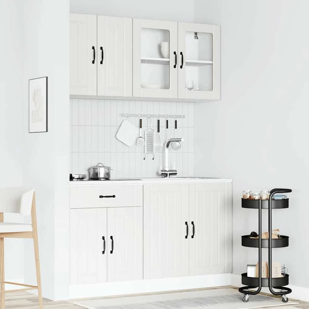 Virtuvinių spintelių komplektas, 4 dalių, Lucca, balta