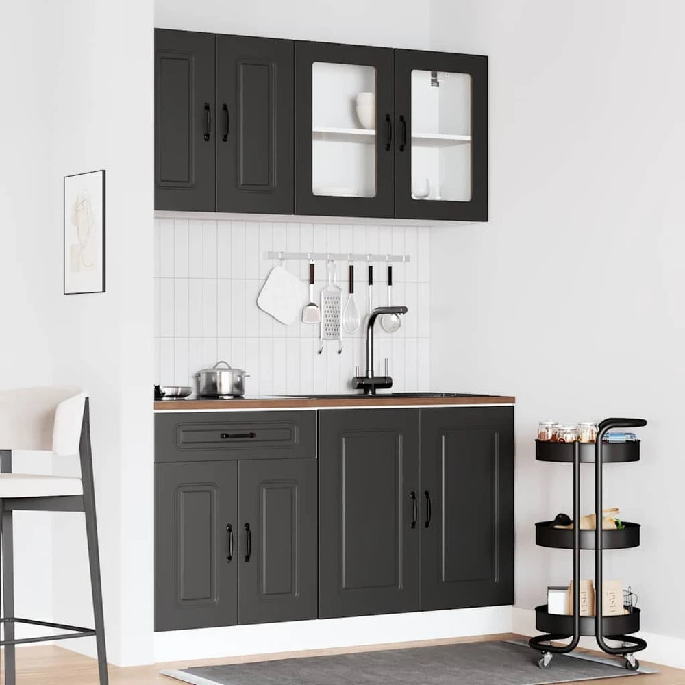 Virtuvinių spintelių komplektas, 4 dalių, Kalmar, juoda