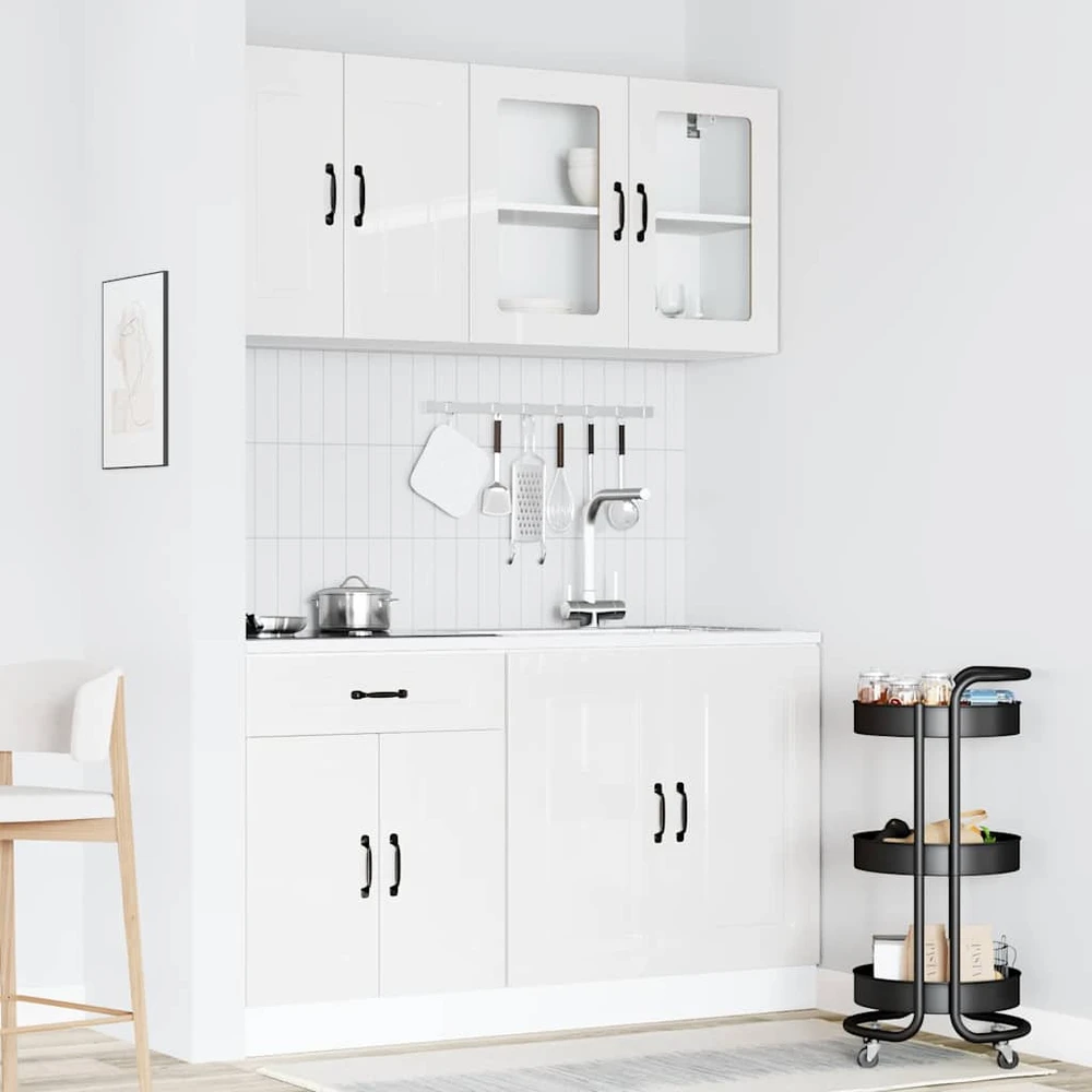 Virtuvinių spintelių komplektas, 4 dalių, Kalmar, balta