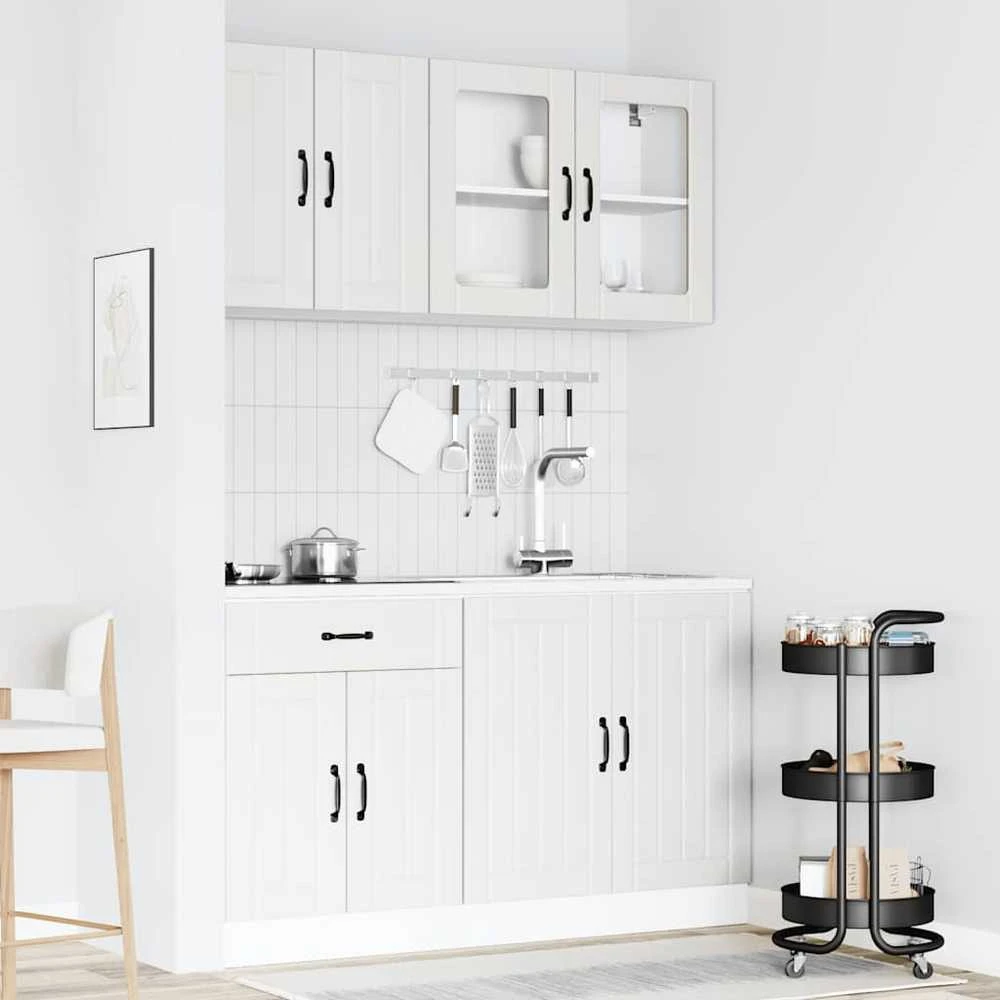 Virtuvinių spintelių komplektas, 4 dalių, Lucca, balta