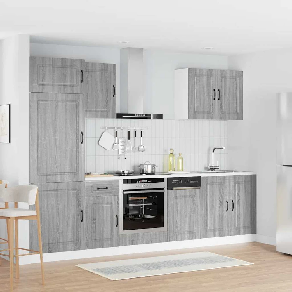 Virtuvinių spintelių komplektas, 7 dalių, Kalmar, pilka