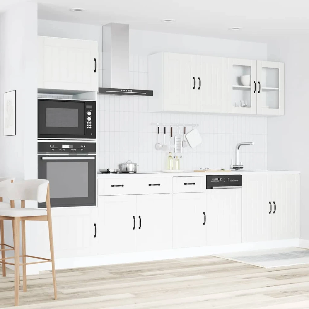 Virtuvinių spintelių komplektas, 7 dalių, Kalmar, balta