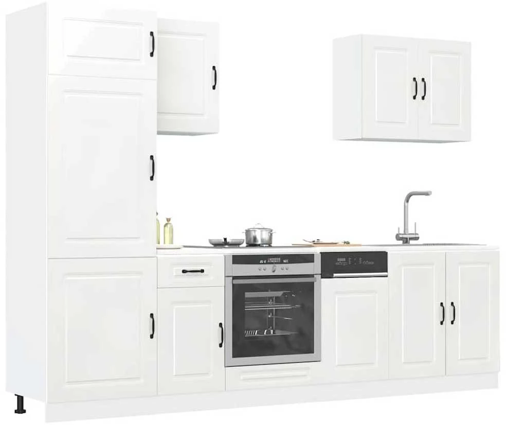Virtuvinių spintelių komplektas, 7 dalių, Kalmar, balta