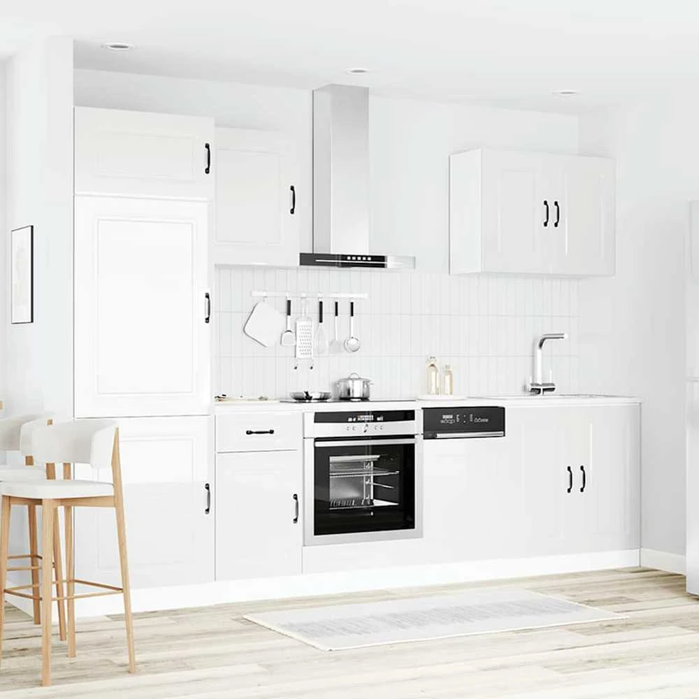 Virtuvinių spintelių komplektas, 7 dalių, Kalmar, balta