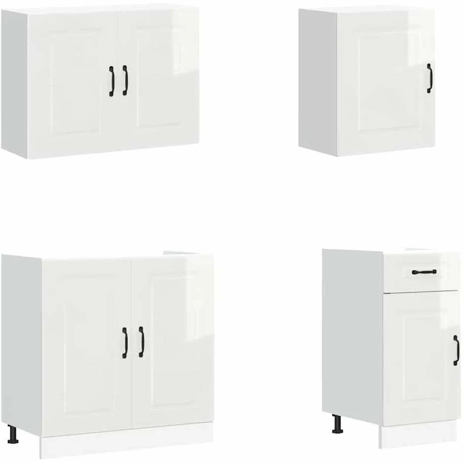 Virtuvinių spintelių komplektas, 7 dalių, Kalmar, balta