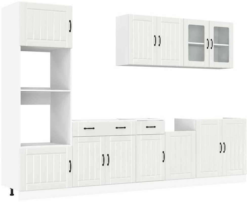 Virtuvinių spintelių komplektas, 7 dalių, Lucca, balta