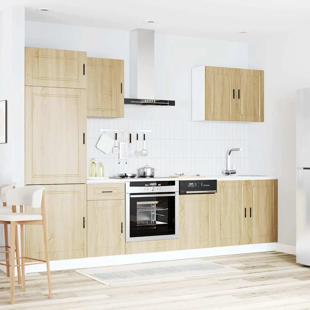 Virtuvinių spintelių komplektas, 7 dalių, Porto, ąžuolo