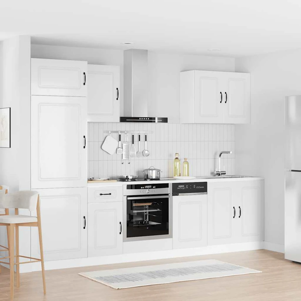 Virtuvinių spintelių komplektas, 7 dalių, Kalmar, balta
