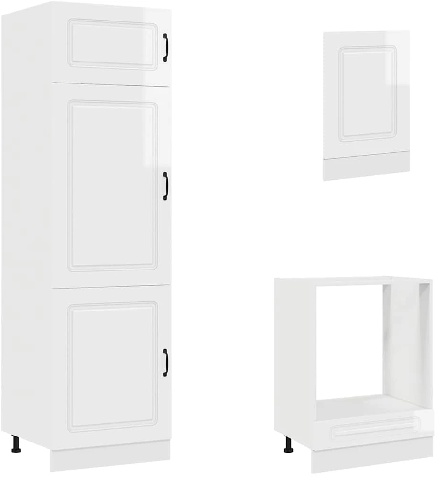 Virtuvinių spintelių komplektas, 7 dalių, Kalmar, balta