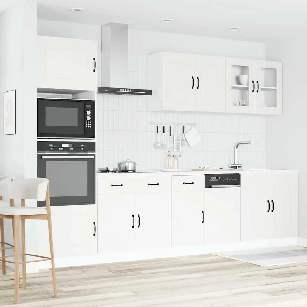 Virtuvinių spintelių komplektas, 7 dalių, Kalmar, balta
