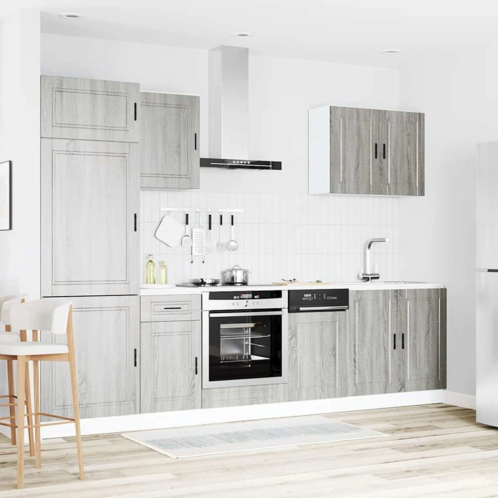 Virtuvinių spintelių komplektas, 7 dalių, Porto, pilka