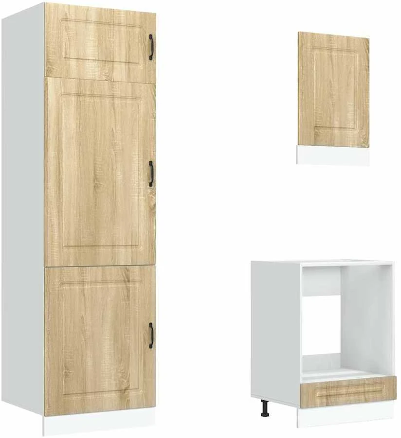 Virtuvinių spintelių komplektas, 7 dalių, Kalmar, ąžuolo