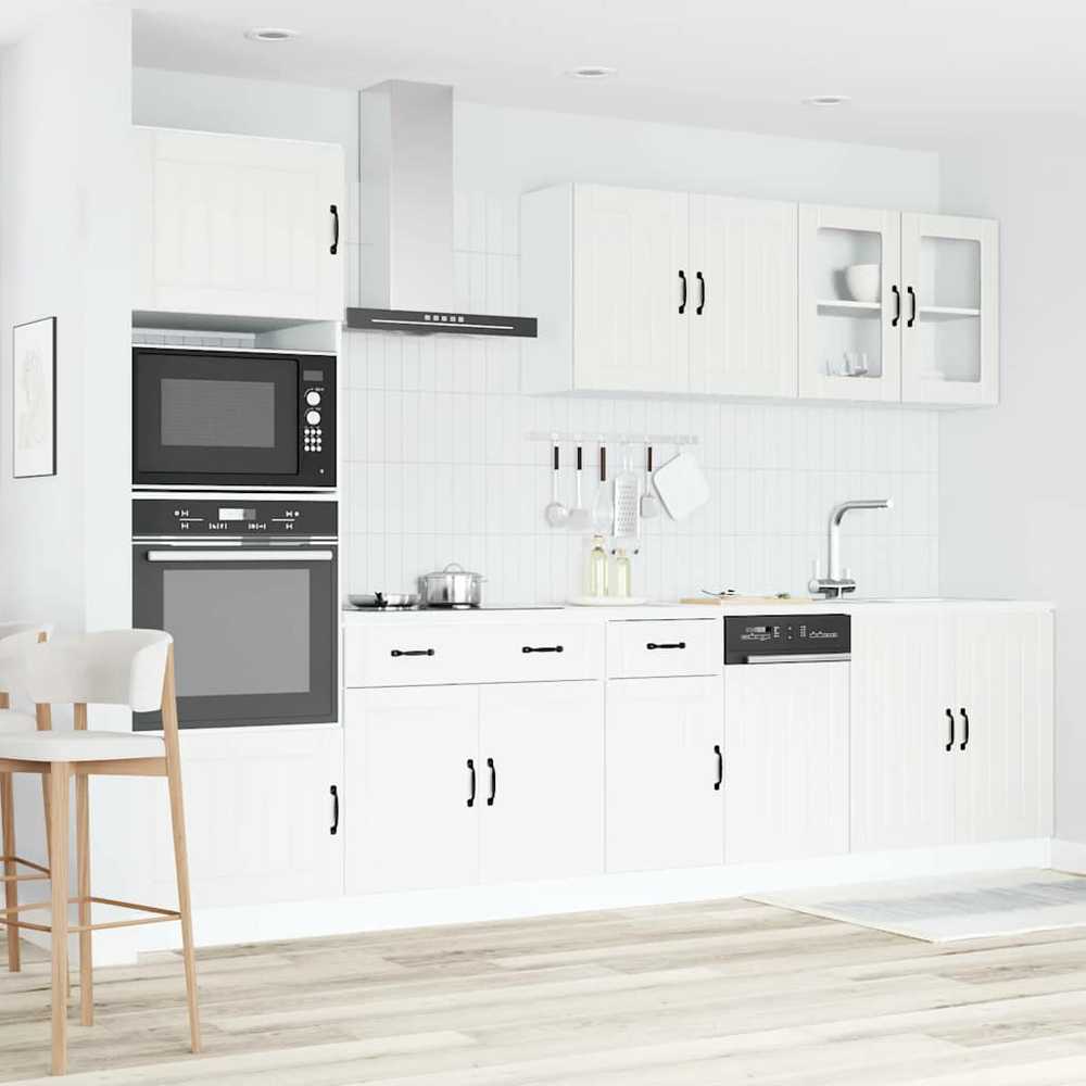 Virtuvinių spintelių komplektas, 7 dalių, Kalmar, balta