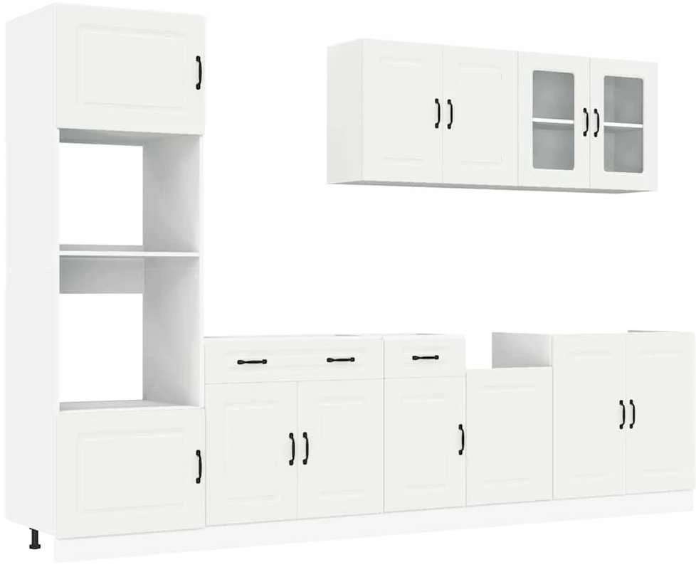 Virtuvinių spintelių komplektas, 7 dalių, Kalmar, balta