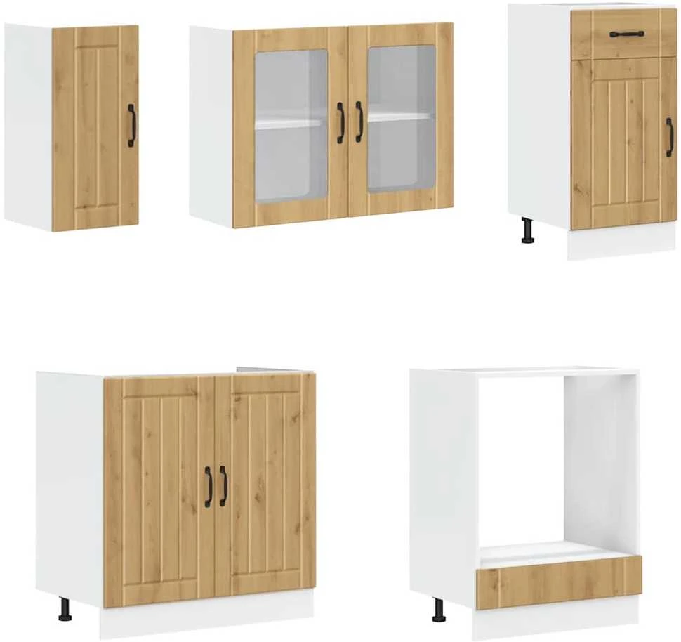Virtuvinių spintelių komplektas, 8 dalių, Kalmar, artisano