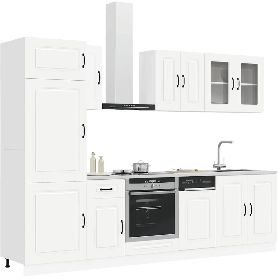 Virtuvinių spintelių komplektas, 8 dalių, Kalmar, balta