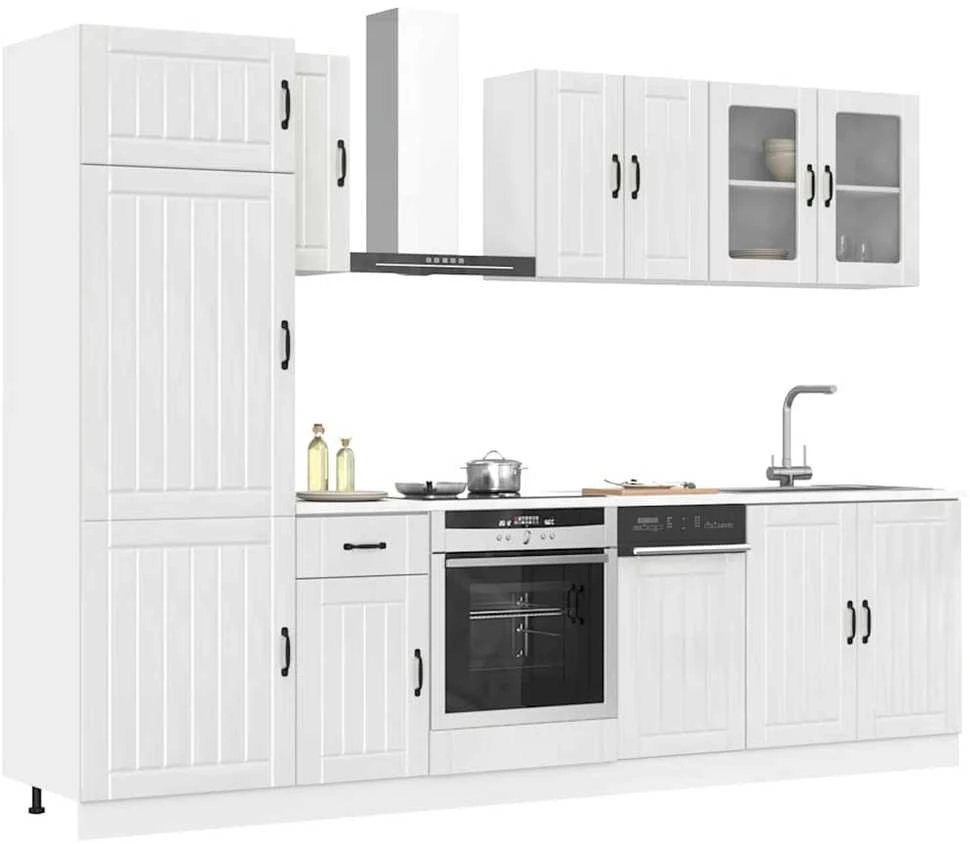 Virtuvinių spintelių komplektas, 8 dalių, Lucca, balta
