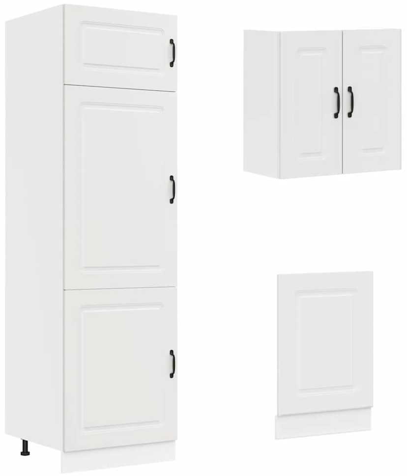 Virtuvinių spintelių komplektas, 8 dalių, Kalmar, balta