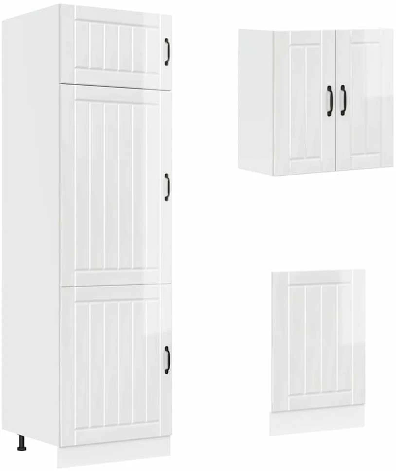 Virtuvinių spintelių komplektas, 8 dalių, Lucca, balta