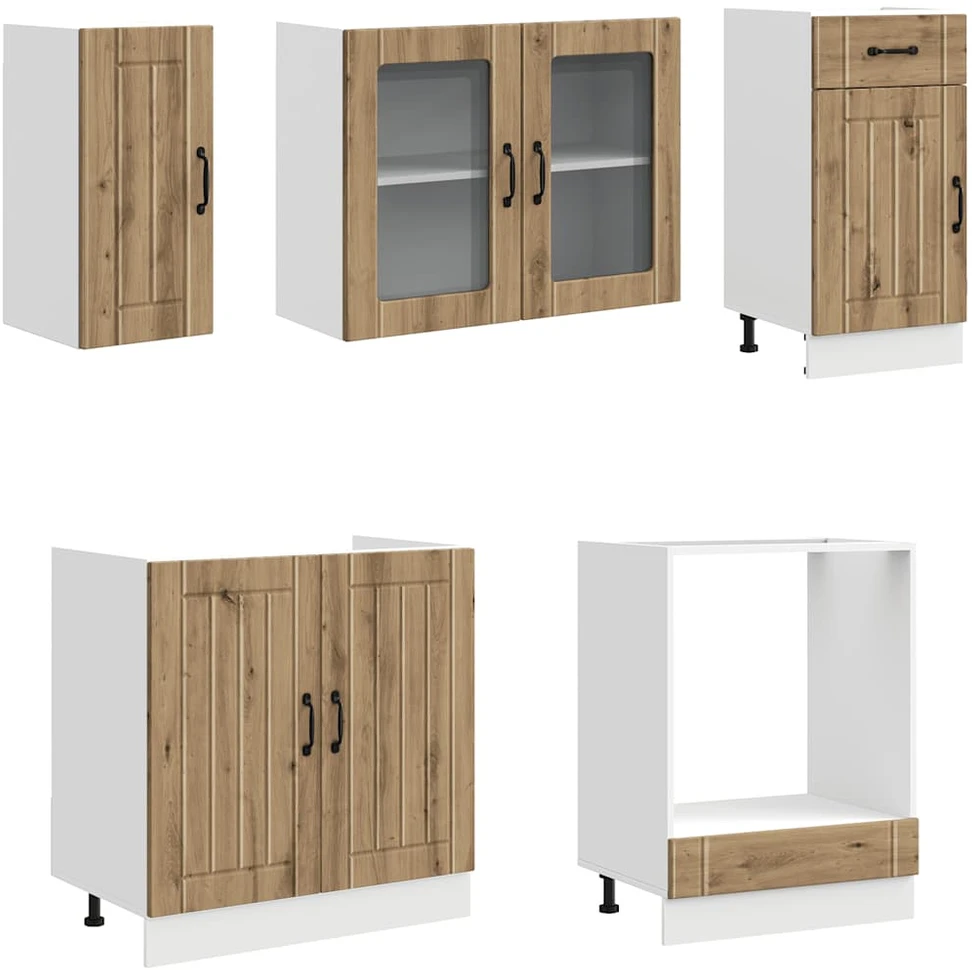 Virtuvinių spintelių komplektas, 8 dalių, Kalmar, artisano