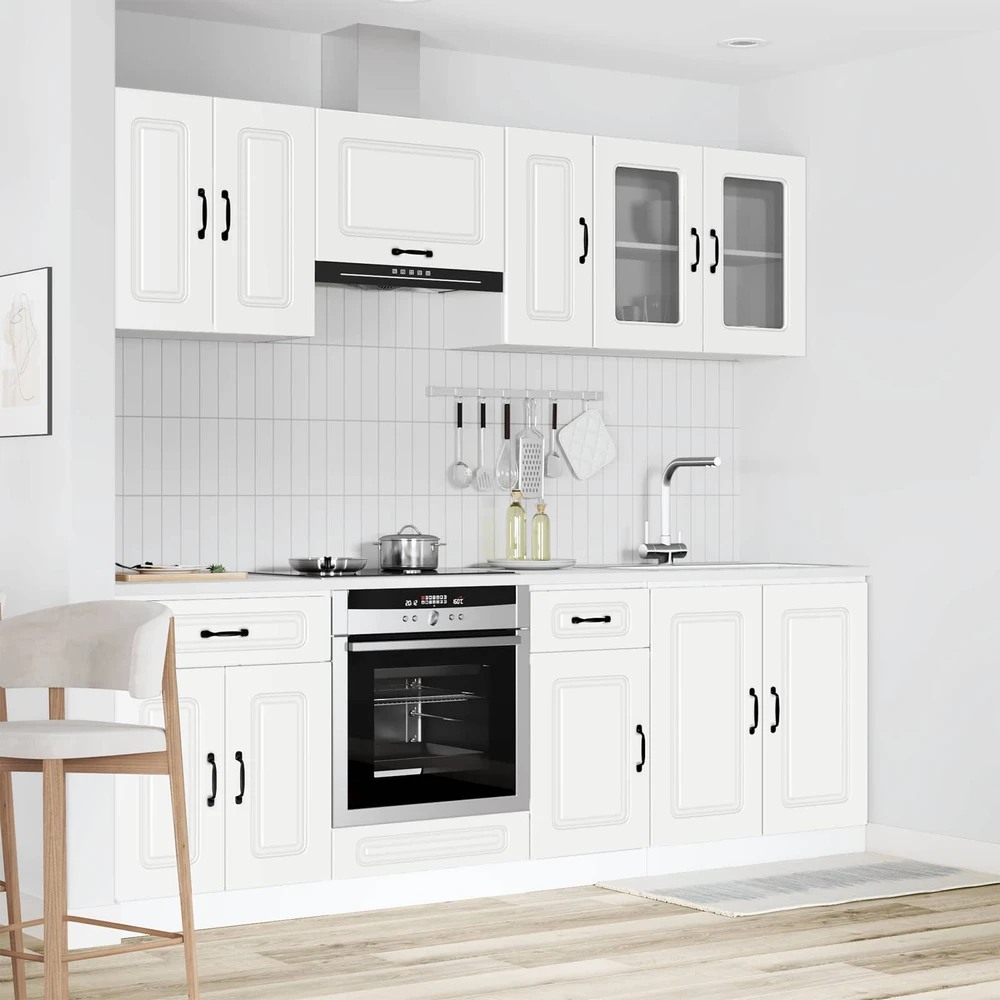 Virtuvinių spintelių komplektas, 8 dalių, Kalmar, balta