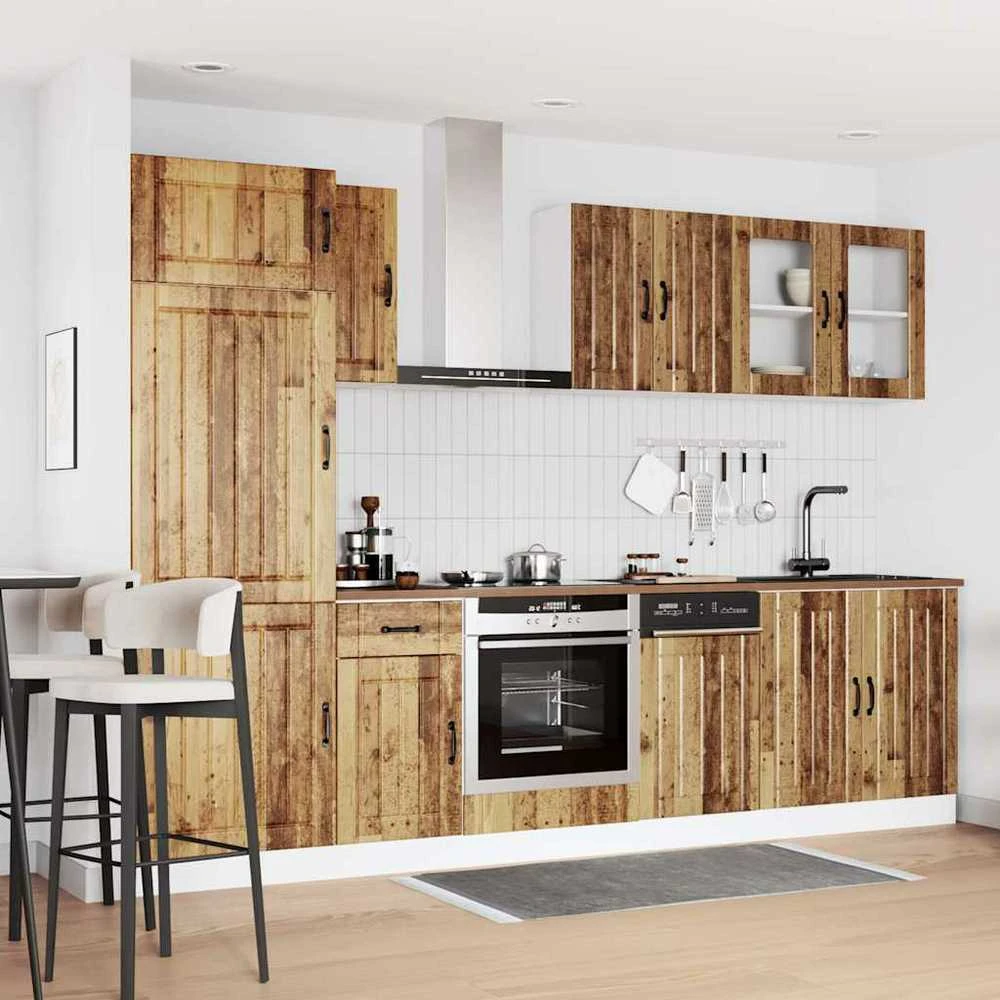 Virtuvinių spintelių komplektas, 8 dalių, Kalmar, medienos