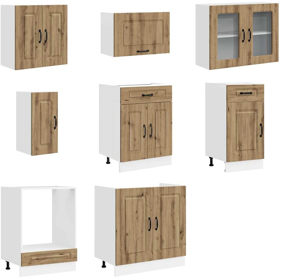 Virtuvinių spintelių komplektas, 8 dalių, Kalmar, artisano