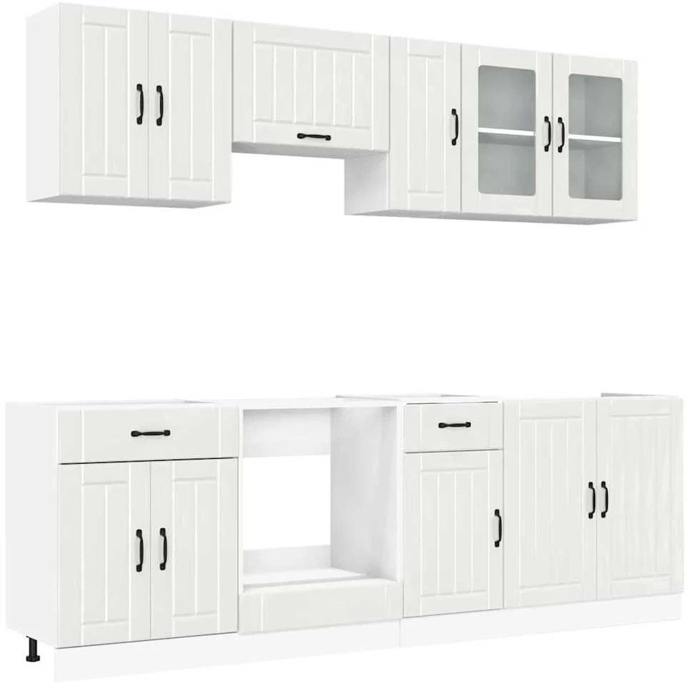 Virtuvinių spintelių komplektas, 8 dalių, Lucca, balta