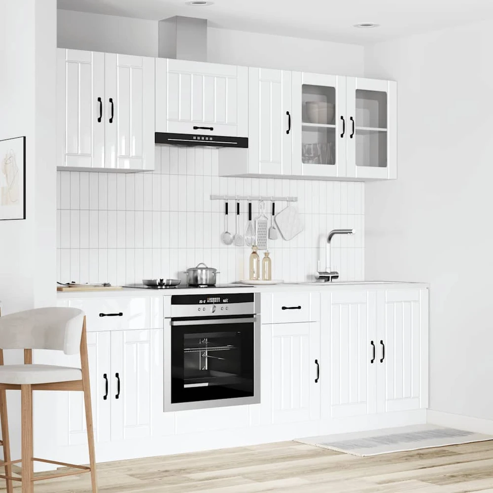 Virtuvinių spintelių komplektas, 8 dalių, Lucca, balta