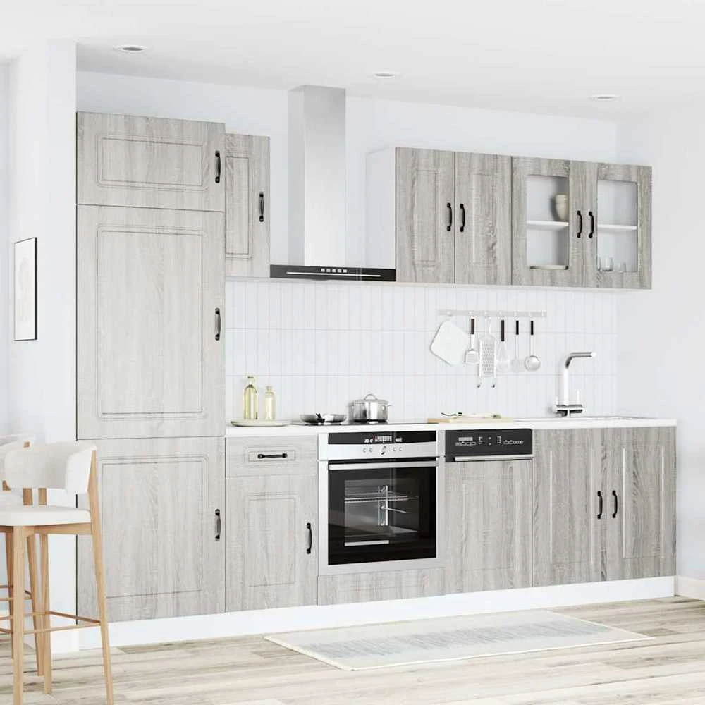 Virtuvinių spintelių komplektas, 8 dalių, Kalmar, pilka