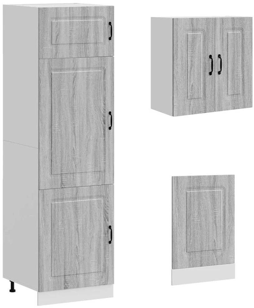 Virtuvinių spintelių komplektas, 8 dalių, Kalmar, pilka