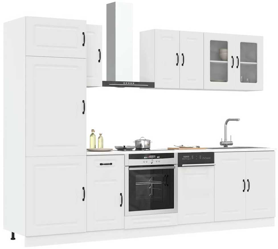 Virtuvinių spintelių komplektas, 8 dalių, Kalmar, balta