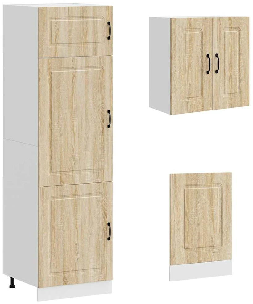 Virtuvinių spintelių komplektas, 8 dalių, Kalmar, ąžuolo