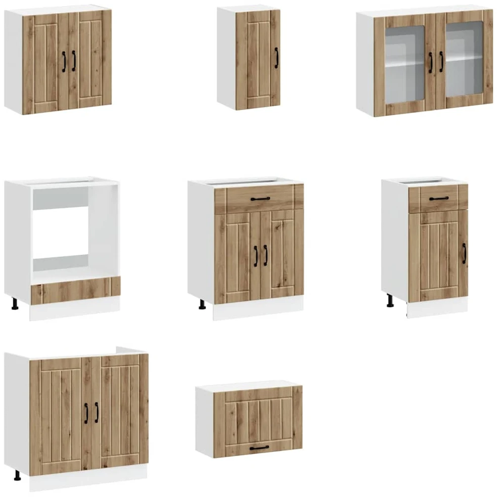 Virtuvinių spintelių komplektas, 8 dalių, Kalmar, artisano