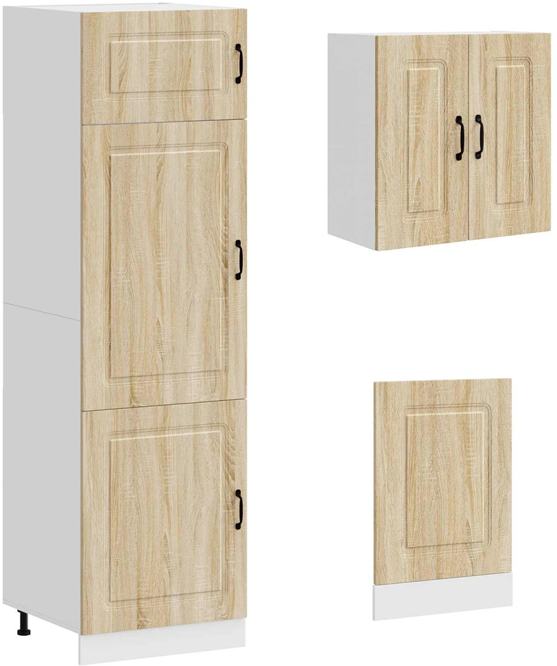 Virtuvinių spintelių komplektas, 8 dalių, Kalmar, ąžuolo