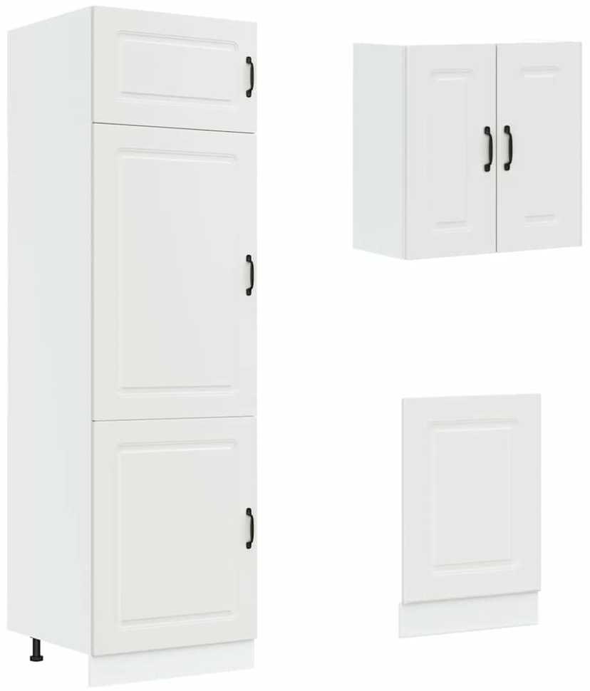 Virtuvinių spintelių komplektas, 8 dalių, Kalmar, balta