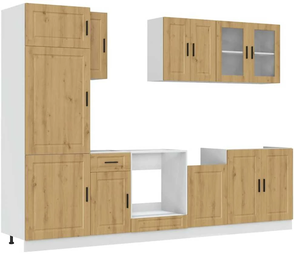 Virtuvinių spintelių komplektas, 8 dalių, Kalmar, artisano