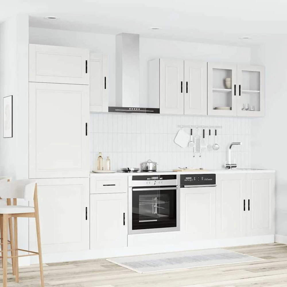Virtuvinių spintelių komplektas, 8 dalių, Porto, balta