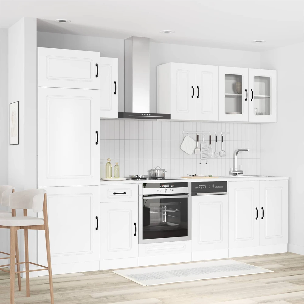 Virtuvinių spintelių komplektas, 8 dalių, Kalmar, balta