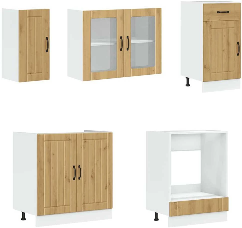 Virtuvinių spintelių komplektas, 8 dalių, Kalmar, artisano
