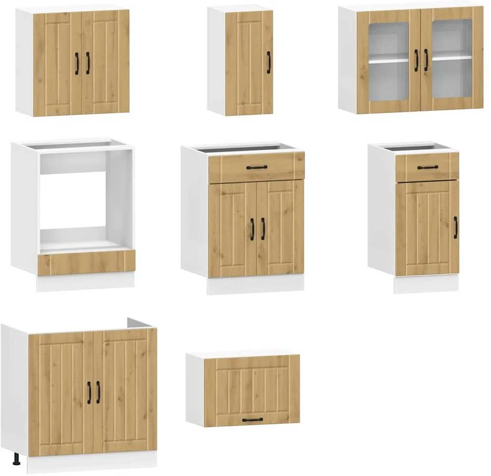 Virtuvinių spintelių komplektas, 8 dalių, Kalmar, artisano