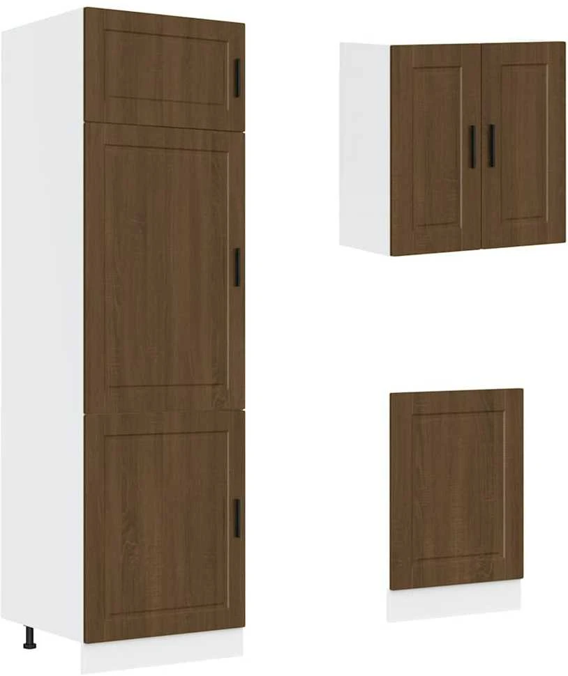 Virtuvinių spintelių komplektas, 8 dalių, Kalmar, ruda
