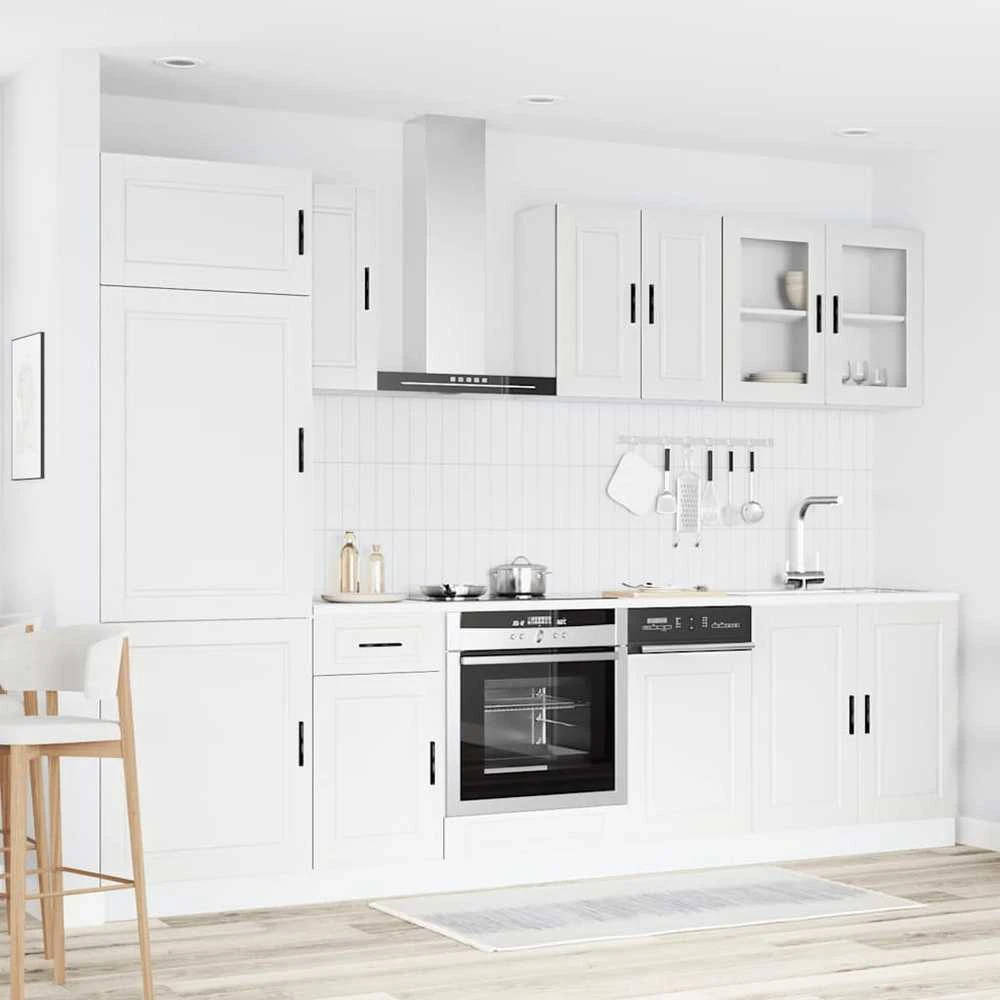 Virtuvinių spintelių komplektas, 8 dalių, Porto, balta