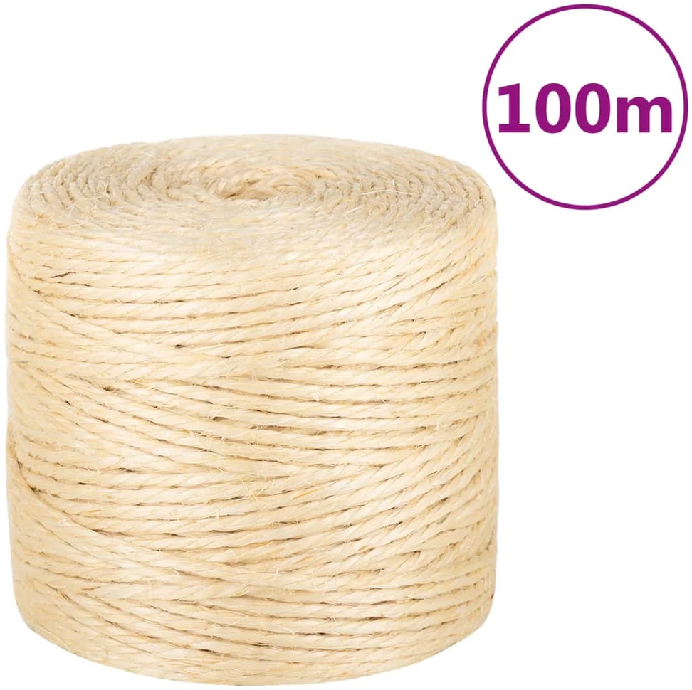 Virvė, 100m, 100% sizalis, 4mm
