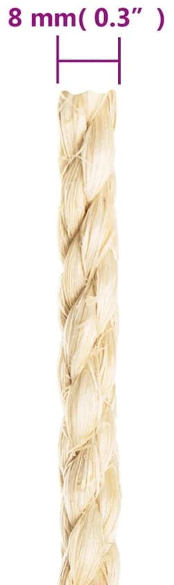 Virvė, 25m, 100% sizalis, 8mm