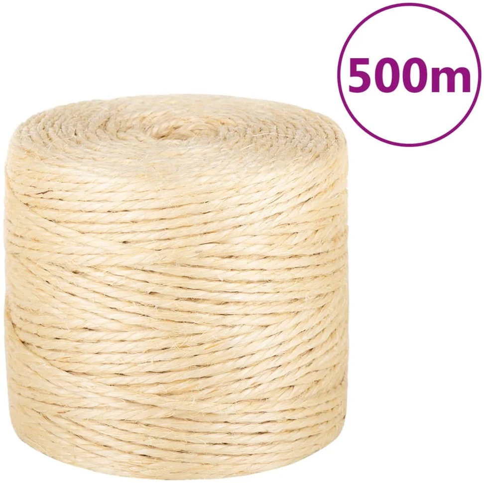 Virvė, 500m, 100% sizalis, 4mm