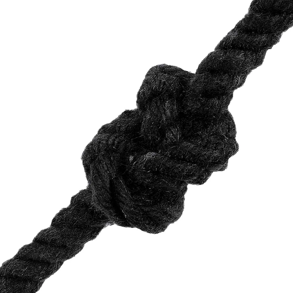 Medvilninė virvė 8 mm 50 m Juoda 100% Medvilnė