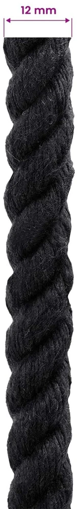 Medvilninė virvė 12 mm 50 m Juoda 100% Medvilnė